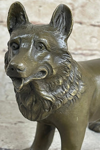 German Shepherd Puppy Bronze Sculpture Collectible 6" x 9"