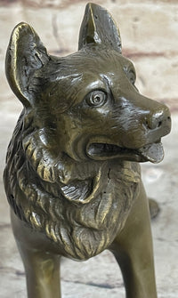 German Shepherd Puppy Bronze Sculpture Collectible 6" x 9"