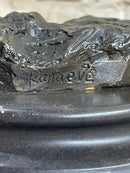 Signed Original Kanaev Two Wolves Wolf Head Bronze Sculpture