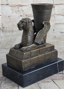 Persian Persepolis Griffon Dragon Bird Candle Holder Bronze Bookend