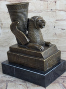 Persian Persepolis Griffon Dragon Bird Candle Holder Bronze Bookend