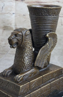 Persian Persepolis Griffon Dragon Bird Candle Holder Bronze Bookend