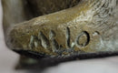 Floppy Eared Dog Bronze Sculpture Signed Collectible 9" x 9"