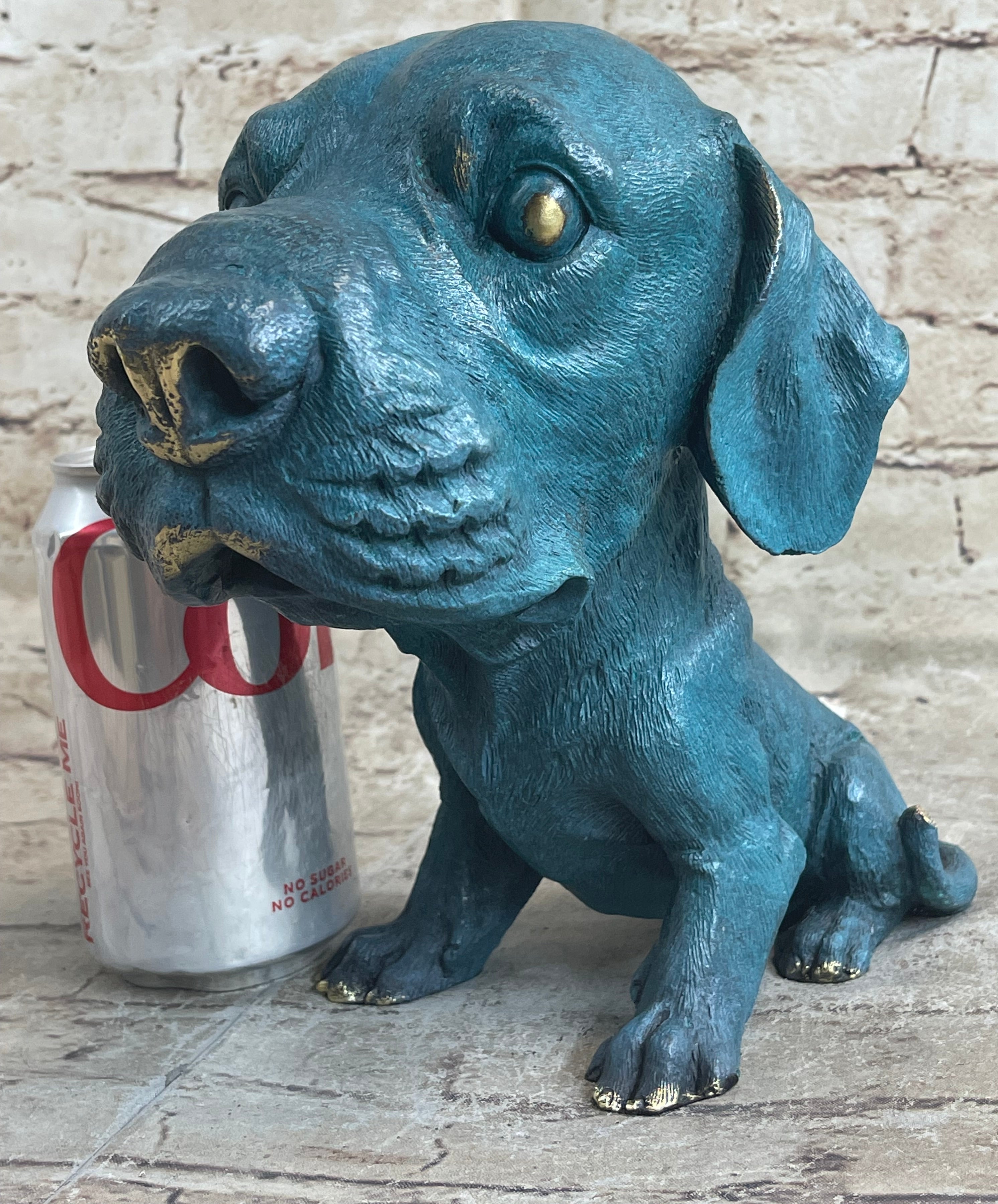 Labrador Retriever Puppy Dog Bronze Metal Bobble Head Figure