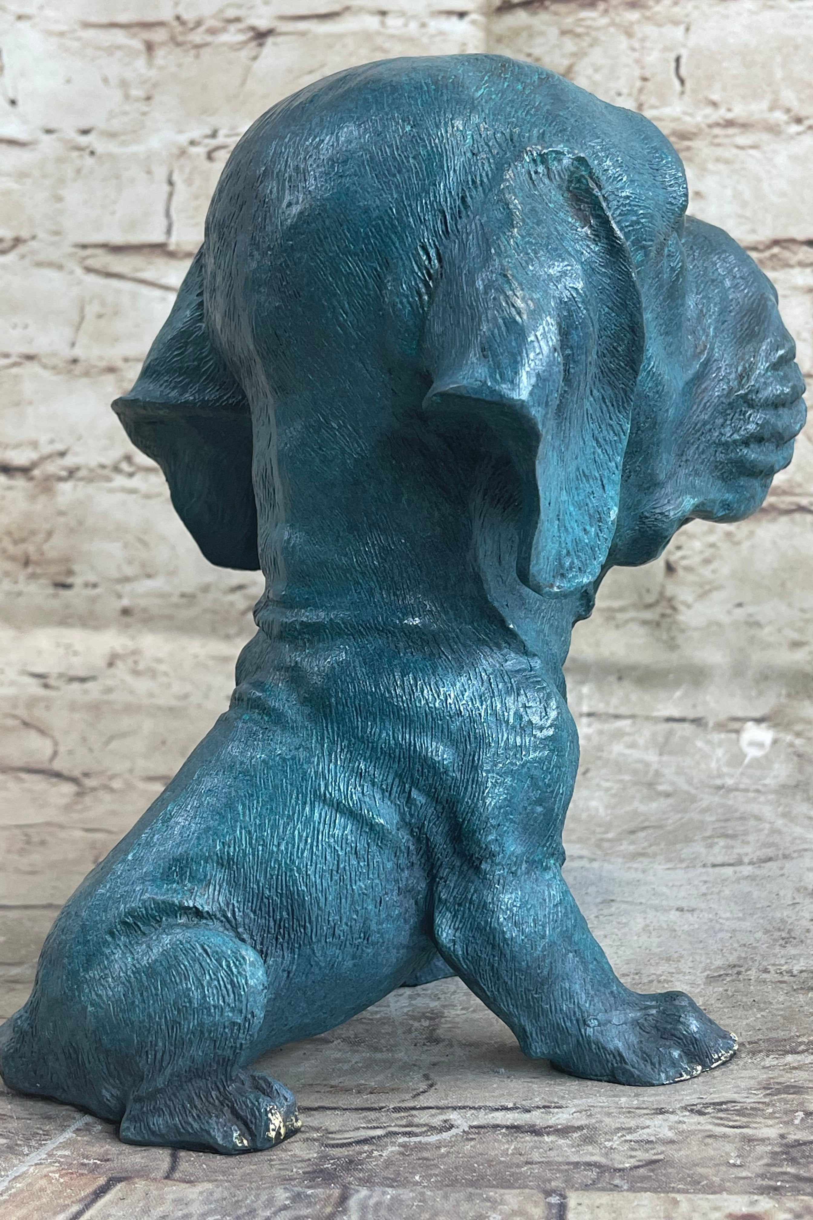 Labrador Retriever Puppy Dog Bronze Metal Bobble Head Figure