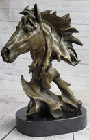 Abstract Horse Bust Bronze Sculpture Modern Art 12" x 9"