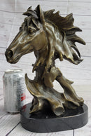 Abstract Horse Bust Bronze Sculpture Modern Art 12" x 9"