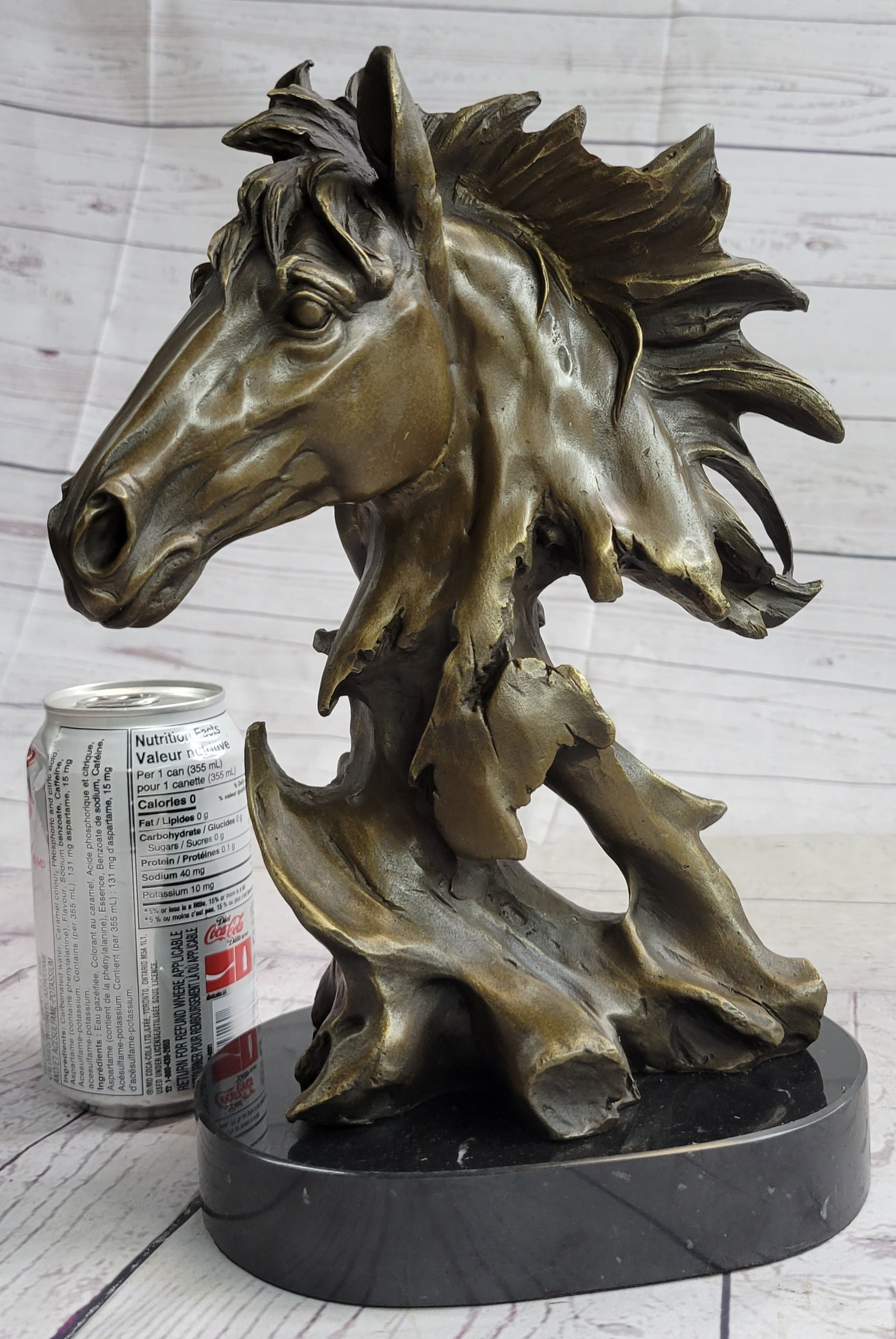 Abstract Horse Bust Bronze Sculpture Modern Art 12" x 9"