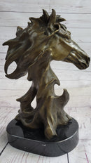 Abstract Horse Bust Bronze Sculpture Modern Art 12" x 9"