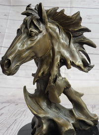 Abstract Horse Bust Bronze Sculpture Modern Art 12" x 9"