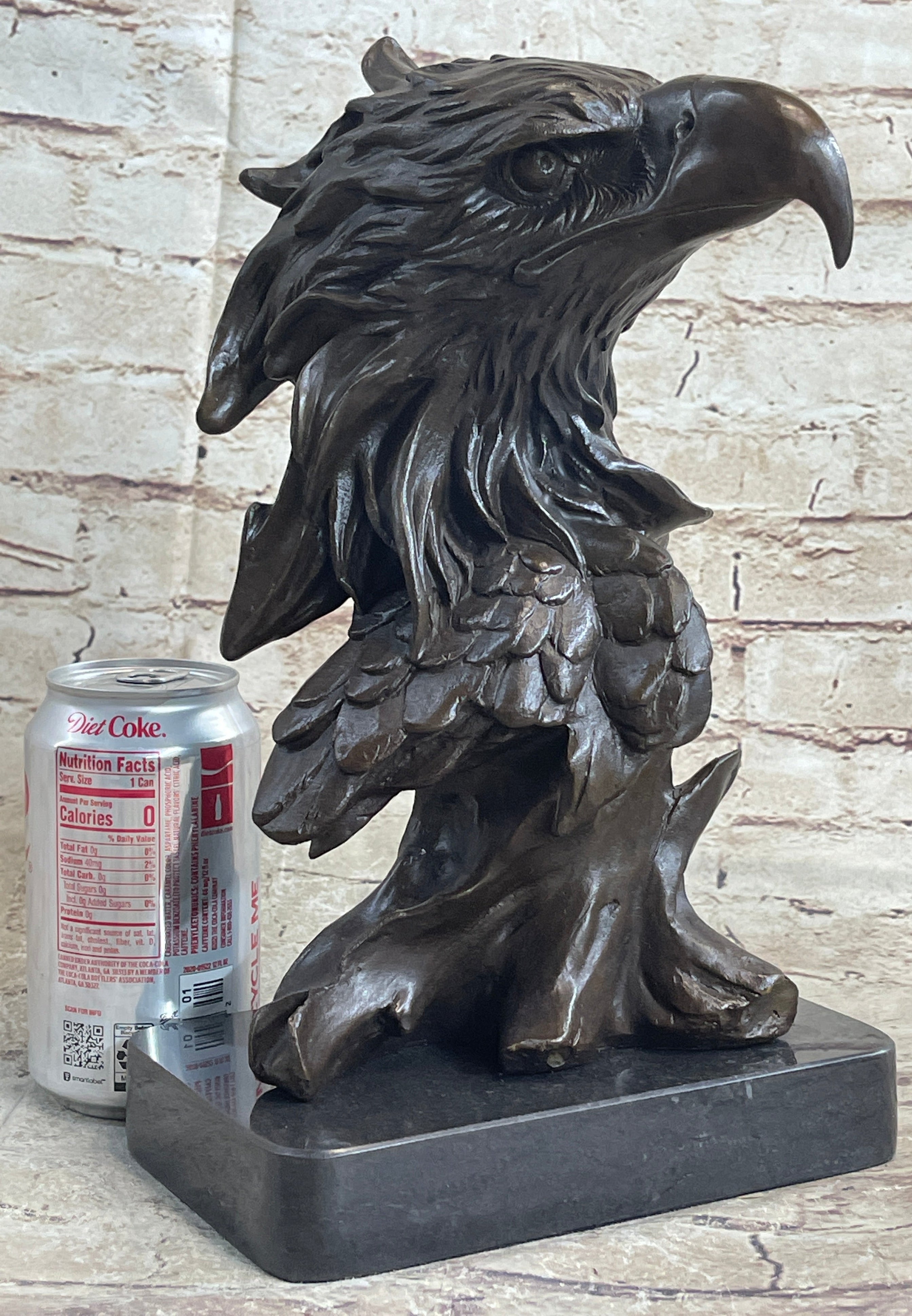 Signed Milo American Eagle On Tree Branch Marble Bronze Sculpture