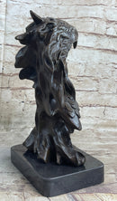 Signed Milo American Eagle On Tree Branch Marble Bronze Sculpture
