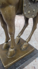 Tang Dynasty Horse Bronze Sculpture 14" x 12" Marble Base