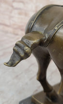 Tang Dynasty Horse Bronze Sculpture 14" x 12" Marble Base