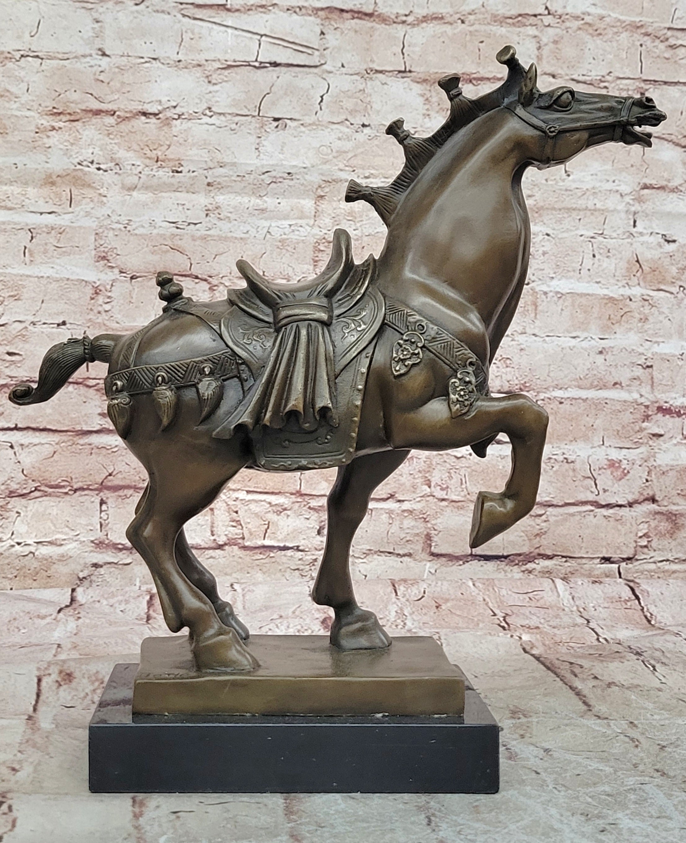 Chinese Tang Horse Bronze Sculpture 14" x 14"