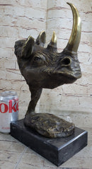 Rhinoceros Rhino Bronze Metal Sculpture Modern Art 14" x 10"