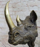 Rhinoceros Rhino Bronze Metal Sculpture Modern Art 14" x 10"