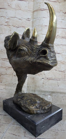 Rhinoceros Rhino Bronze Metal Sculpture Modern Art 14" x 10"