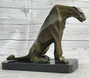 Henry Moore Abstract Jaguar Panther Cougar Lion Bronze Sculpture