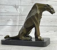 Henry Moore Abstract Jaguar Panther Cougar Lion Bronze Sculpture