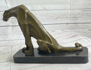 Henry Moore Abstract Jaguar Panther Cougar Lion Bronze Sculpture