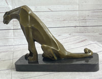 Henry Moore Abstract Jaguar Panther Cougar Lion Bronze Sculpture