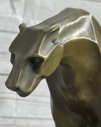 Henry Moore Abstract Jaguar Panther Cougar Lion Bronze Sculpture