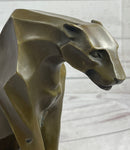 Henry Moore Abstract Jaguar Panther Cougar Lion Bronze Sculpture