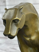 Henry Moore Abstract Jaguar Panther Cougar Lion Bronze Sculpture