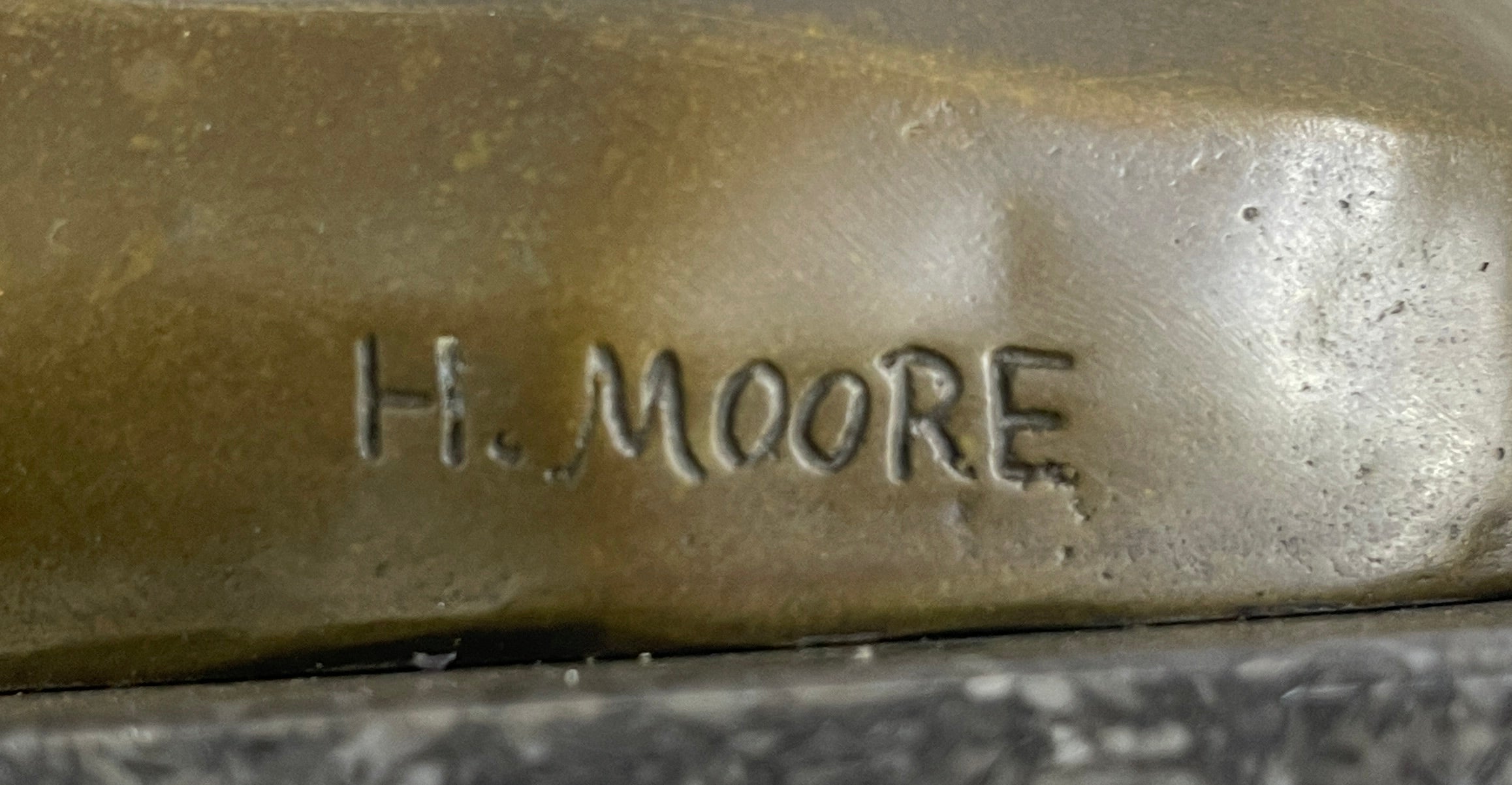 Henry Moore Mountain Lion Bronze Sculpture Marble Base