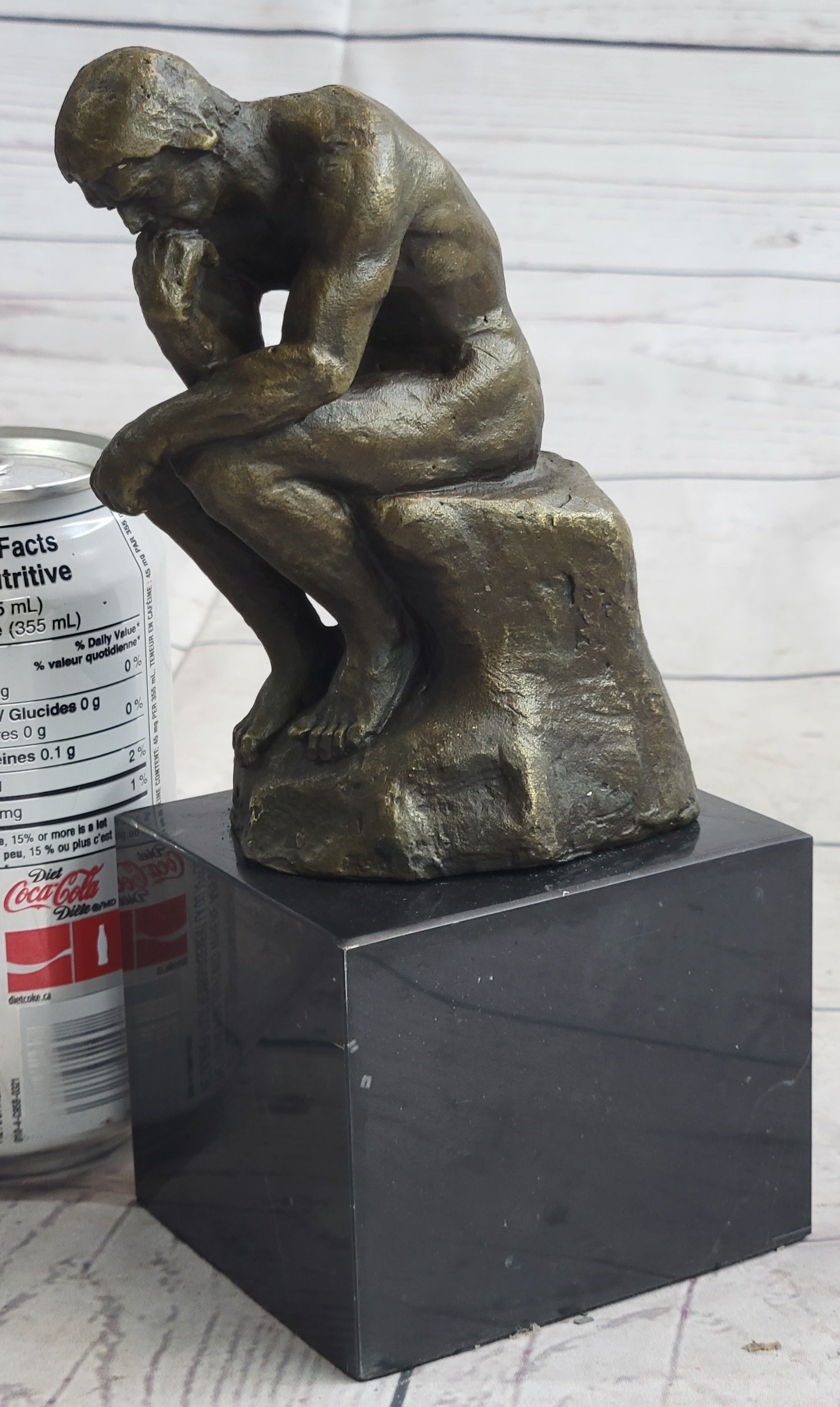 Rodin The Thinker Sculpture on Marble Base Replica