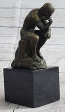 Rodin The Thinker Sculpture on Marble Base Replica