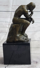 Rodin The Thinker Sculpture on Marble Base Replica