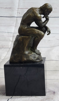 Rodin The Thinker Sculpture on Marble Base Replica