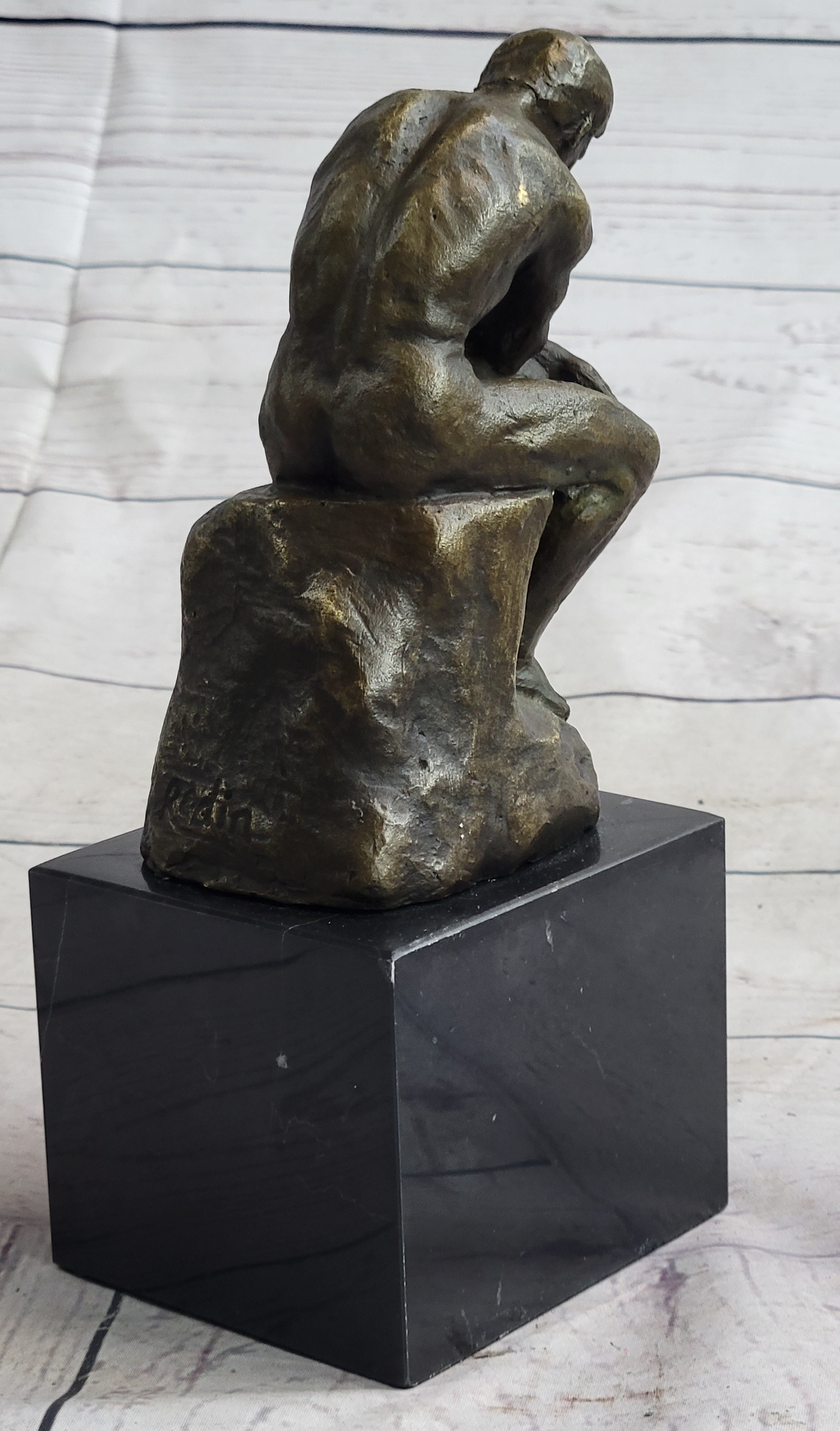 Rodin The Thinker Sculpture on Marble Base Replica