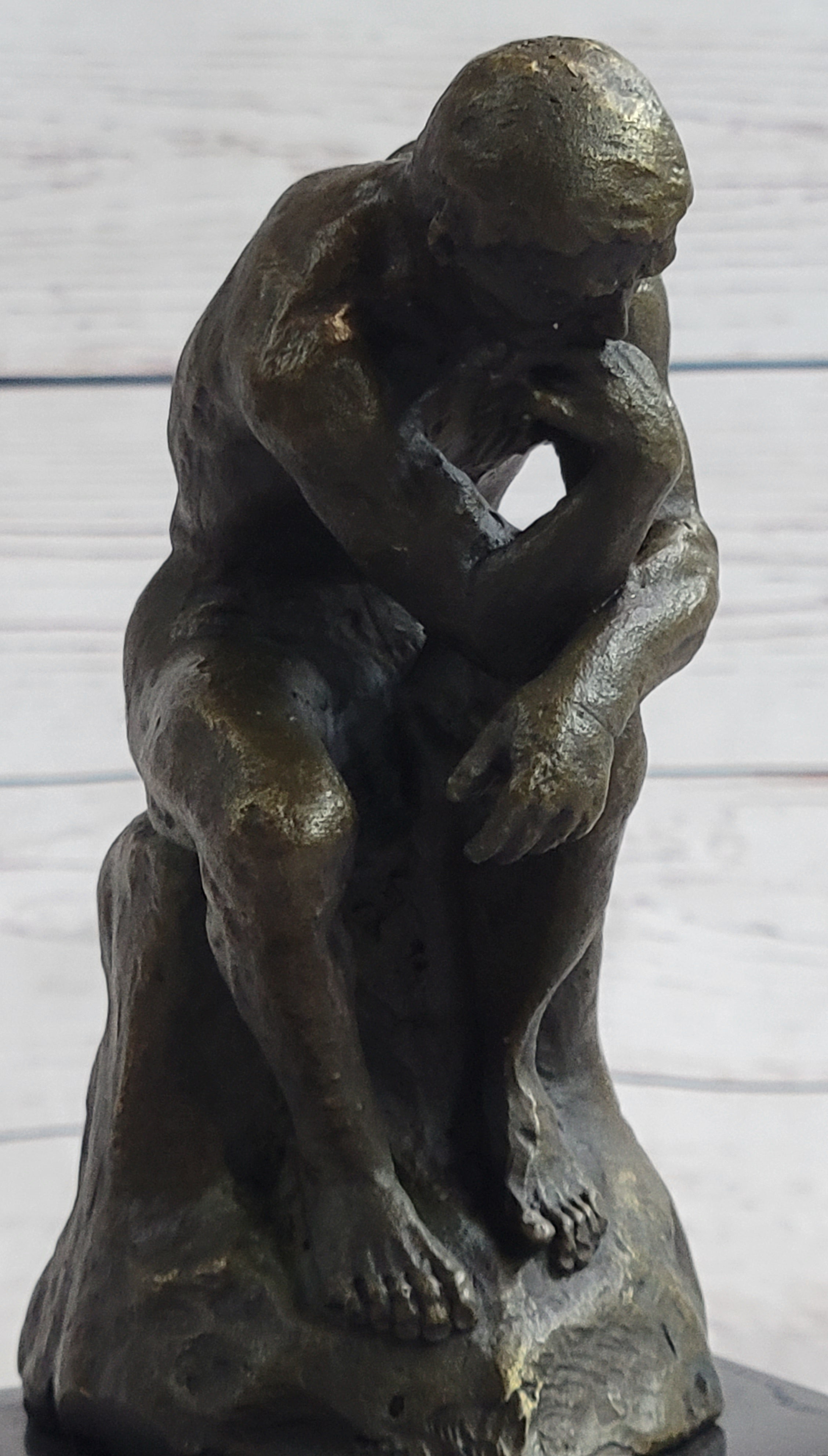 Rodin The Thinker Sculpture on Marble Base Replica