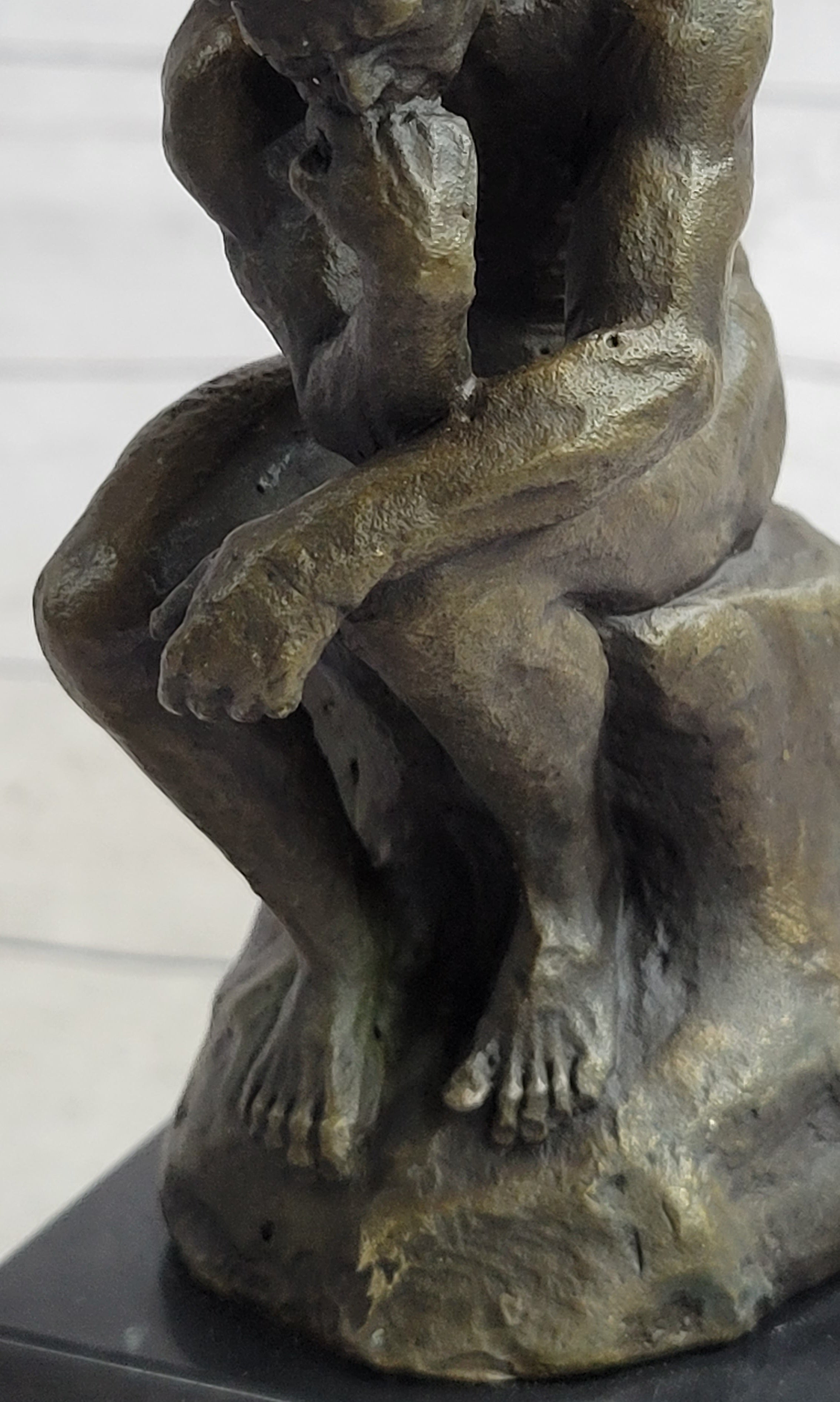 Rodin The Thinker Sculpture on Marble Base Replica