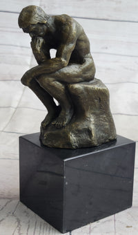 Rodin The Thinker Sculpture on Marble Base Replica