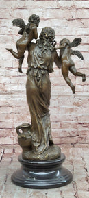 Angel Figurine Bronze Statue Myth Goddess Sculpture Home Decor Signed