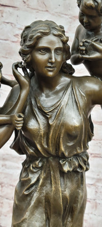 Angel Figurine Bronze Statue Myth Goddess Sculpture Home Decor Signed