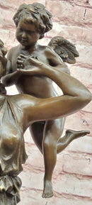 Angel Figurine Bronze Statue Myth Goddess Sculpture Home Decor Signed