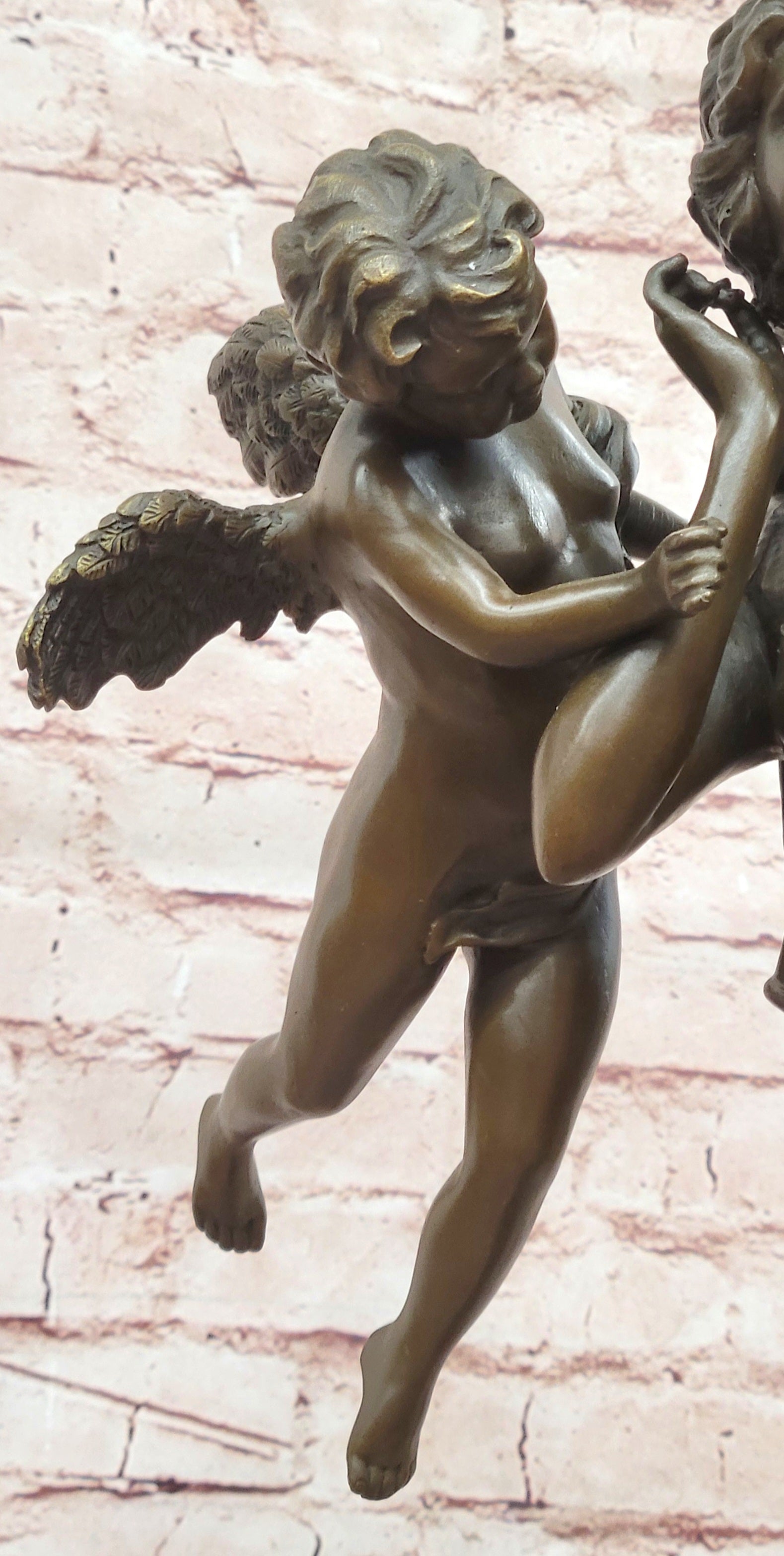 Angel Figurine Bronze Statue Myth Goddess Sculpture Home Decor Signed