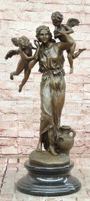 Angel Figurine Bronze Statue Myth Goddess Sculpture Home Decor Signed