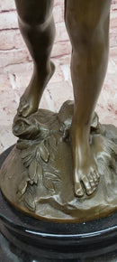God of love Cupid Angel Statue Signed Moreau Genuine Bronze Sculpture