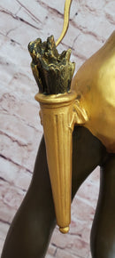 God of love Cupid Angel Statue Signed Moreau Genuine Bronze Sculpture