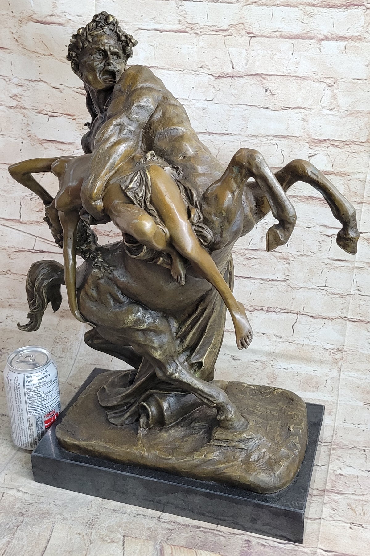The Abduction of Hippodameia Greek Centaur & Nude Female Bronze Statue Sculpture 21" x 18"