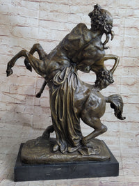 The Abduction of Hippodameia Greek Centaur & Nude Female Bronze Statue Sculpture 21" x 18"