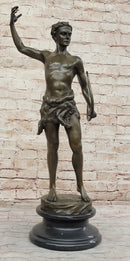 Bowman by Rudolph Kuchler - Male Archer Bronze on Marble