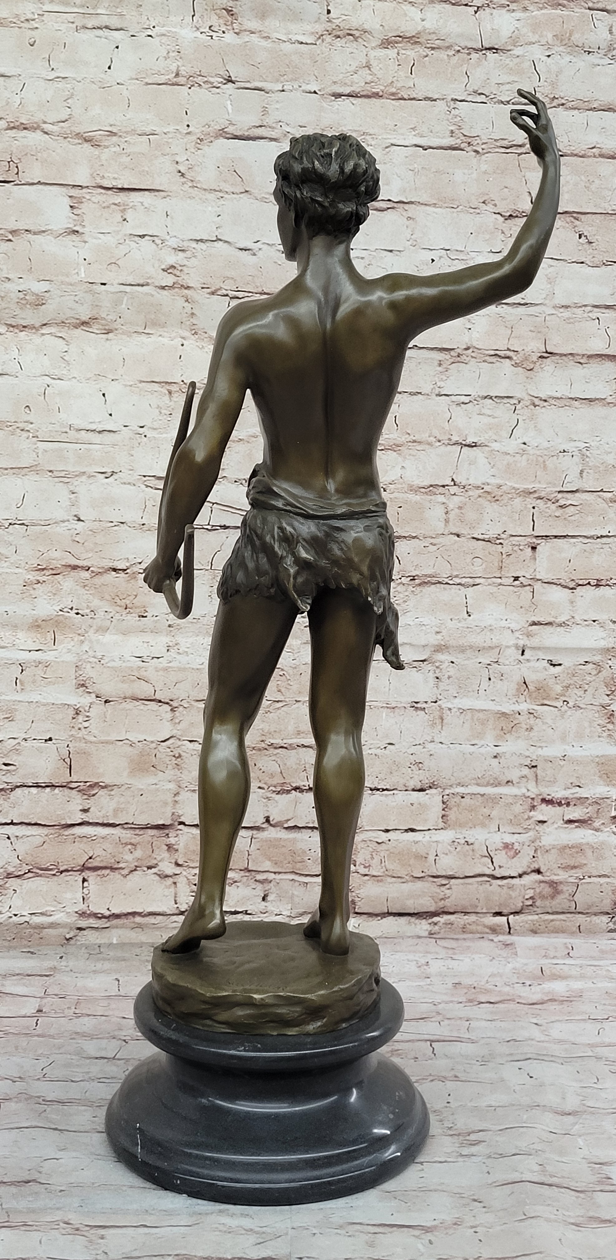 Bowman by Rudolph Kuchler - Male Archer Bronze on Marble