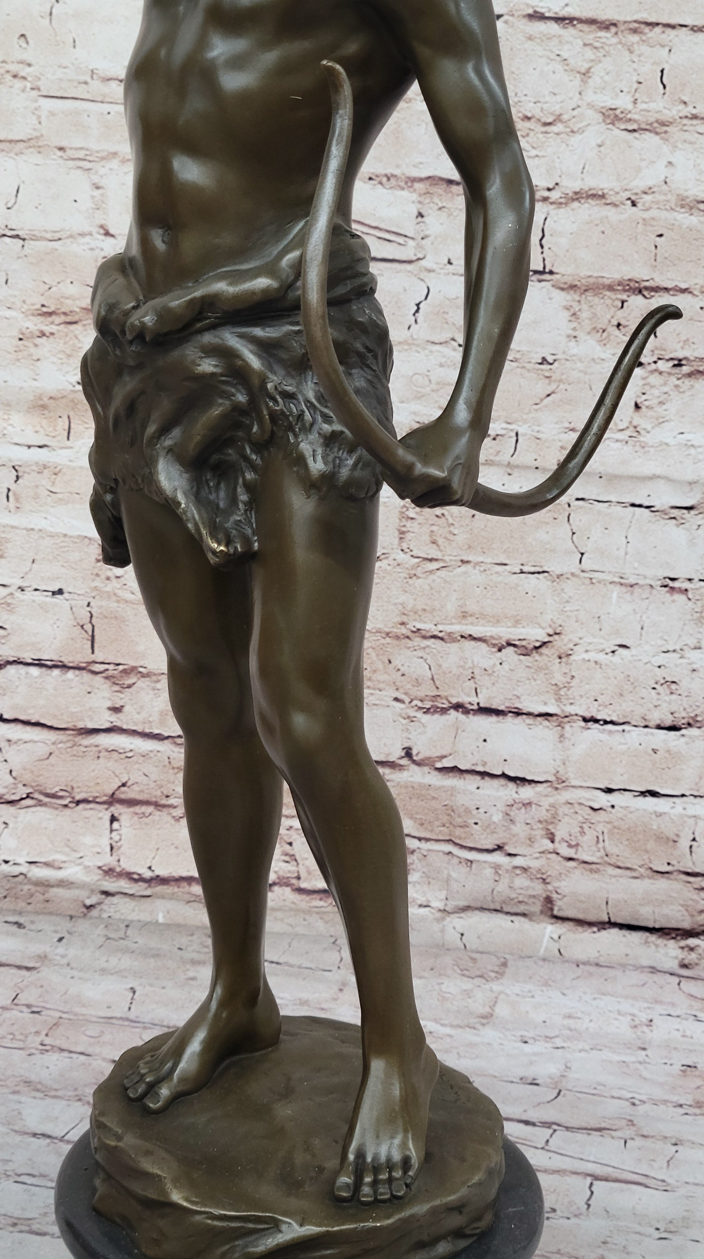 Bowman by Rudolph Kuchler - Male Archer Bronze on Marble